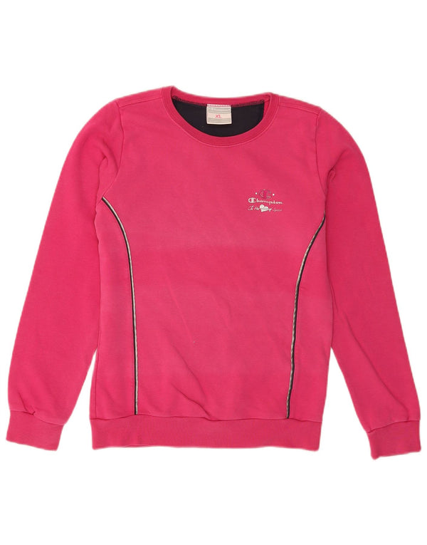 Champion Girls Φούτερ Jumper 13-14 ετών XL Ροζ Ριγέ