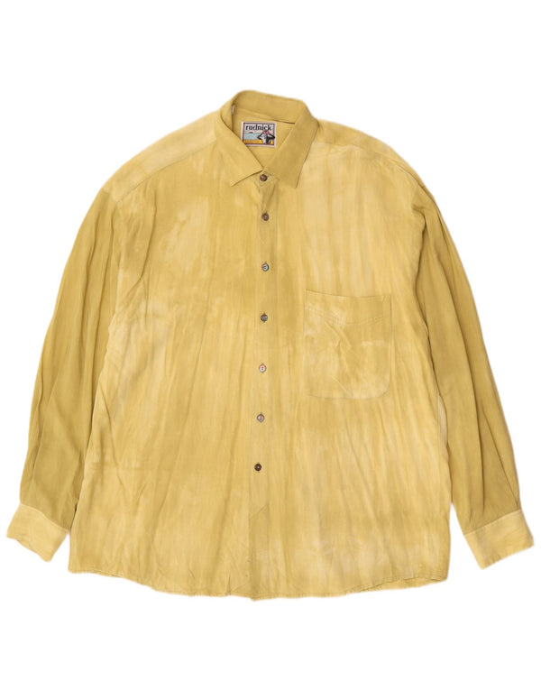 Rudnick Mens Shirt Size 41 Large Yellow Viscose