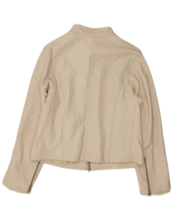 veste en cuir femme vintage UK 14 Beige moyen