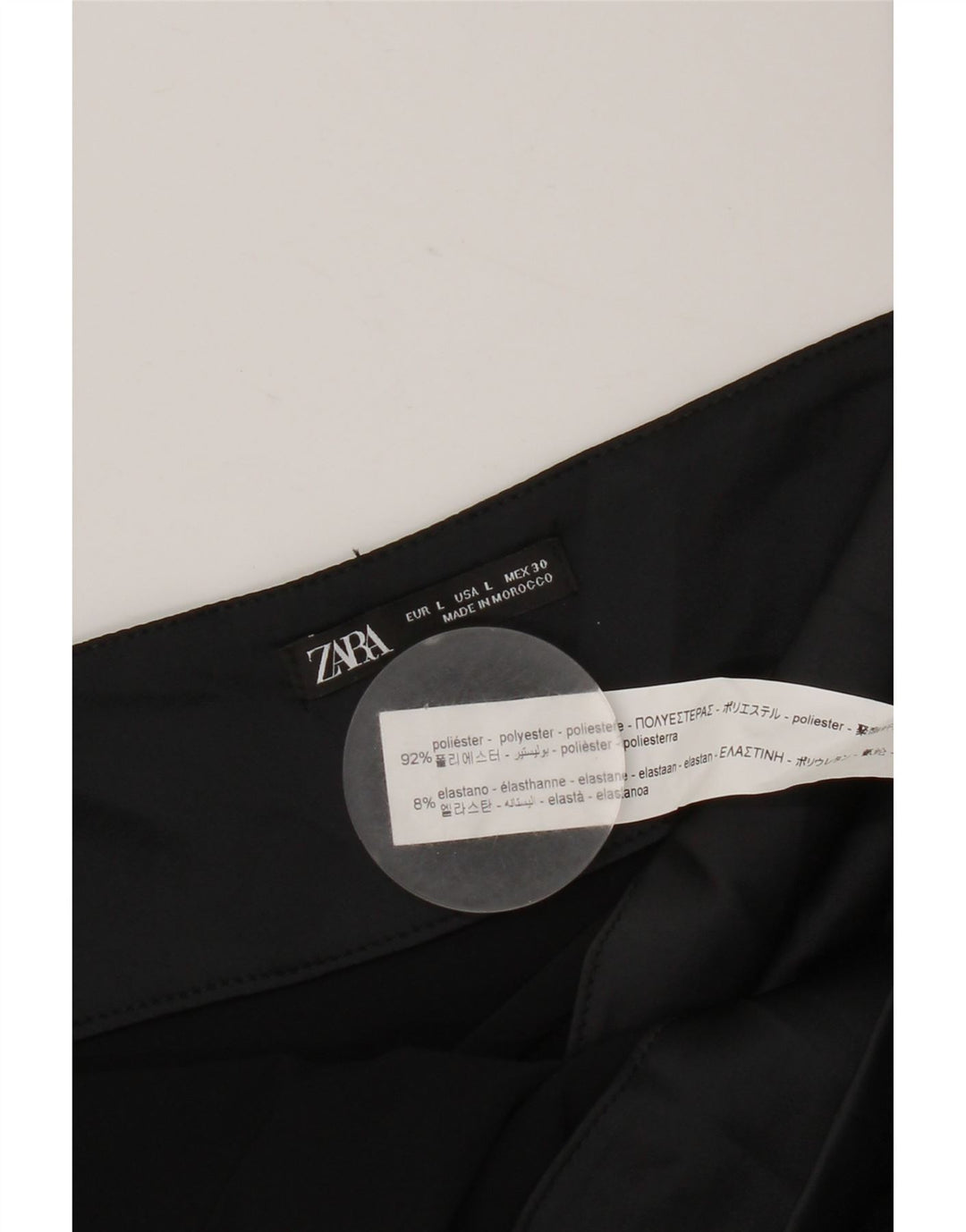 ZARA Kvinder Kort Slip Kjole UK 12 Medium Sort Polyester