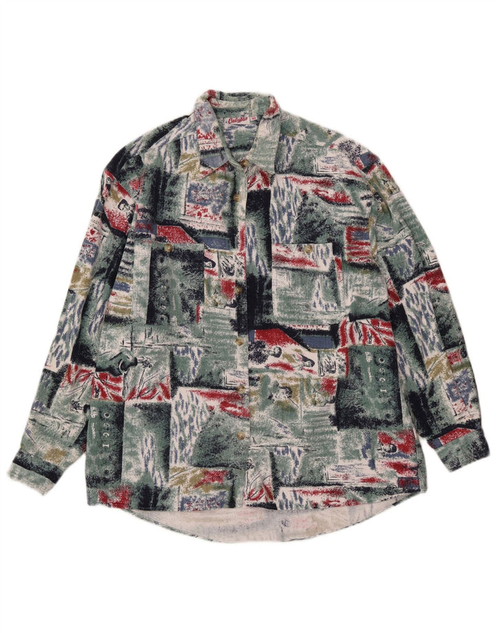 Calypso Herre flannelskjorte str. 40 Medium Flerfarvet Patchwork Bomuld