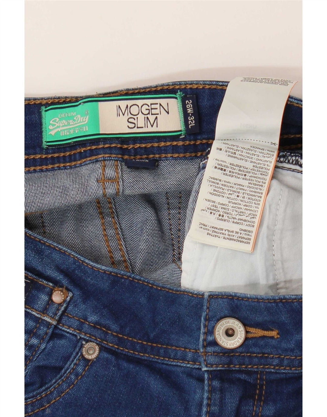 Superdry Womens Imogen Slim Jeans W26 L32 Blue Cotton
