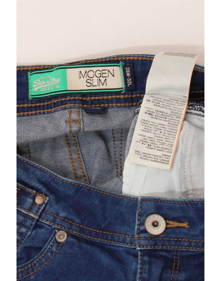 Superdry Womens Imogen Slim Jeans W26 L32 Blue Cotton