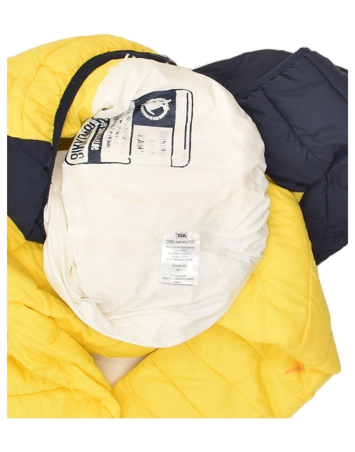 BIKKEMBERGS Boys Hooded Padded Jacket 9-10 Years Yellow Polyamide | Vintage Bikkembergs | Thrift | Second-Hand Bikkembergs | Used Clothing | Messina Hembry 