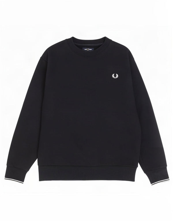 Felpa da uomo Fred Perry Maglione grande in cotone blu navy