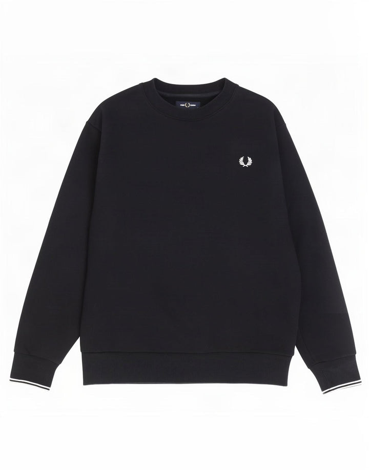 Fred Perry Mens Sweatshirt Jumper Large Navy Blue Cotton