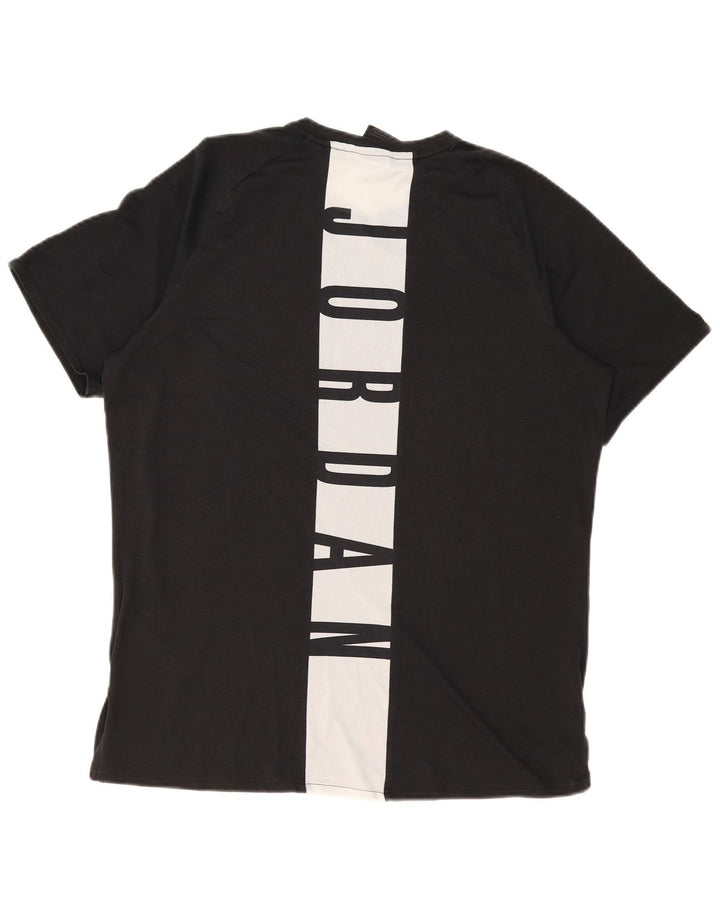 Jordan Mens Dri Fit Graphic T-Shirt Top Large Black Colourblock Polyester