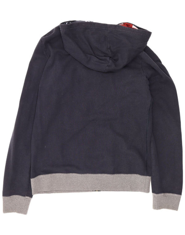 Converse Pull à capuche zippé graphique pour homme XL en coton color block bleu marine