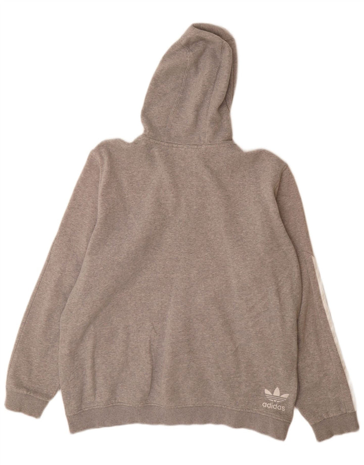 Adidas Mens Graphic Zip Hoodie Sweater XL Grey