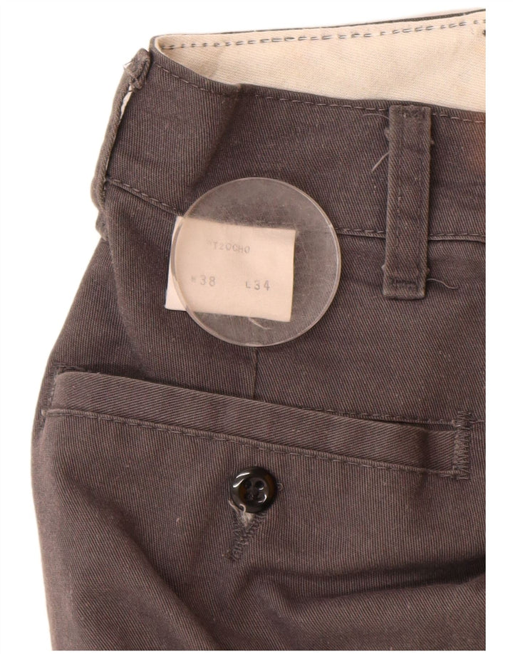 RED KAP Mens Straight Chino Trousers W38 L29 Grey Polyester