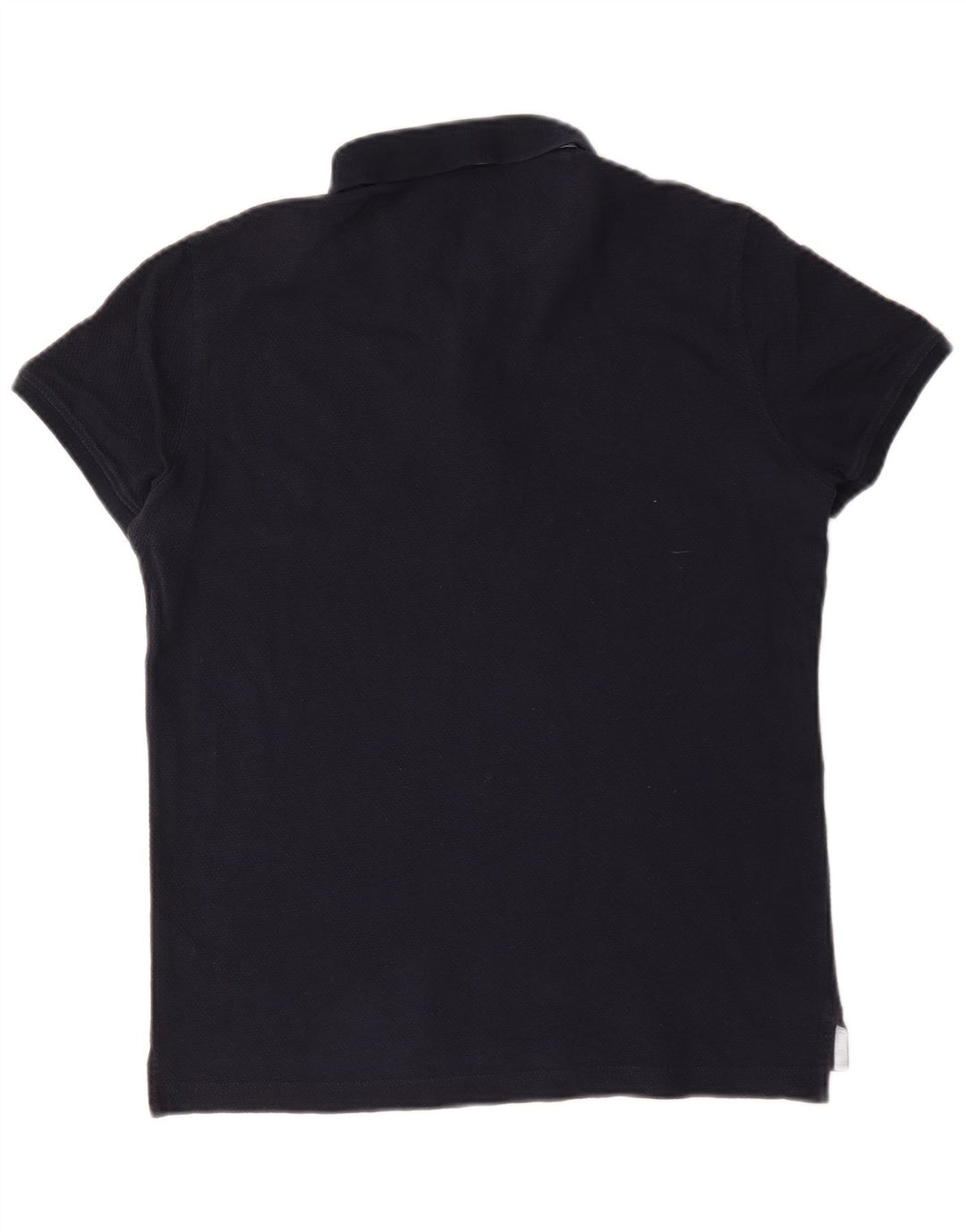 Massimo Dutti Mens Casual Fit Polo Shirt Medium Navy Blue Cotton