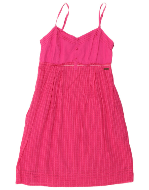 Abito slip da donna Billabong UK 12 Cotone a quadri rosa medio