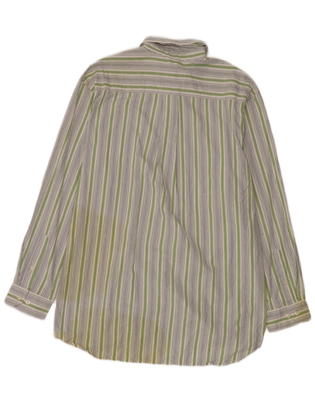 Izod Mens Shirt Medium White Striped Cotton