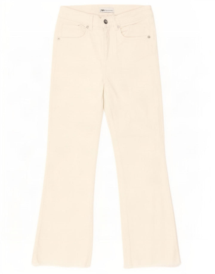 Jeans Bootcut da donna Zara EU 34 2XS W24 L25 Bianco