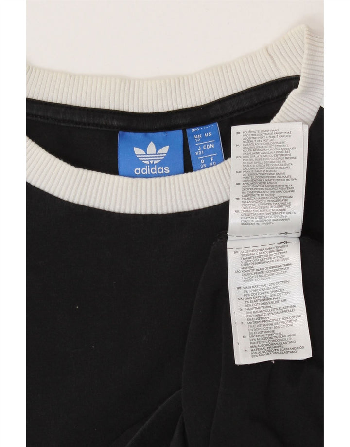 Adidas Dame Top Langærmet UK 12 Medium Sort Bomuld