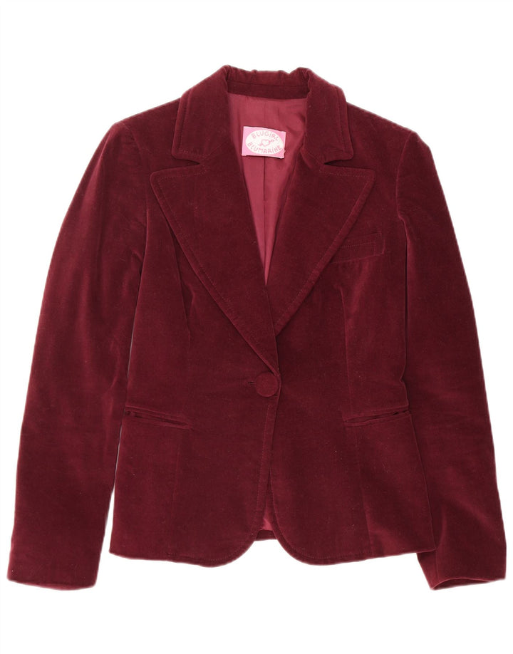 Blugirl Blumarine Veste blazer 1 bouton pour femme IT 42 Bordeaux moyen