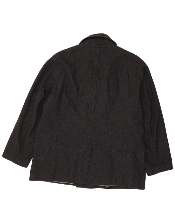 Calvin Klein Herre Pea Coat UK 42 XL Sort Uld