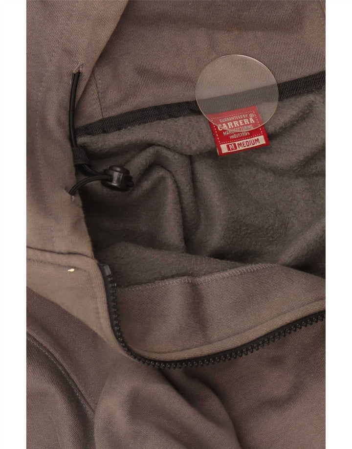 Maglione con cappuccio e zip da uomo Carrera in cotone grigio medio