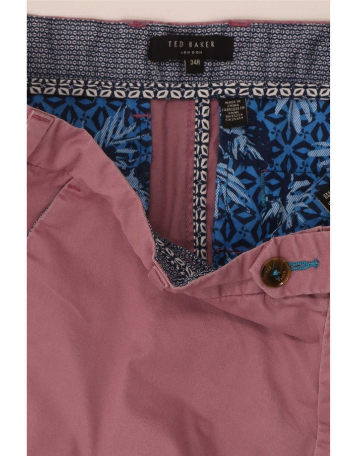 Ted Baker Mens Regular Chino Shorts W34 Large Pink Cotton