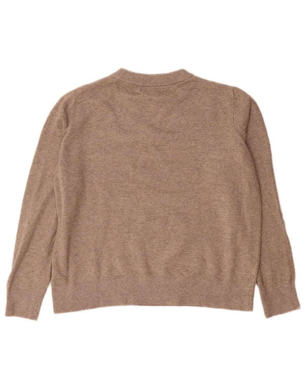 Marks & Spencer Womens Crew Neck Jumper Sweater UK 14 Medium Grey Polyester