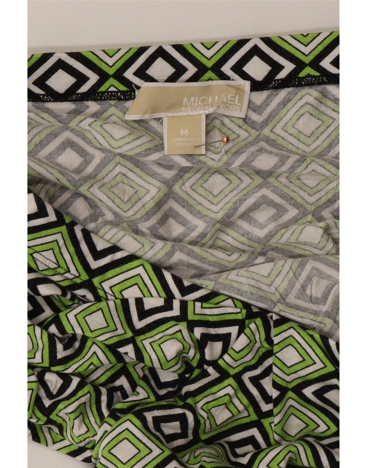 MICHAEL KORS Womens Maxi Skirt Medium W30  Green Geometric