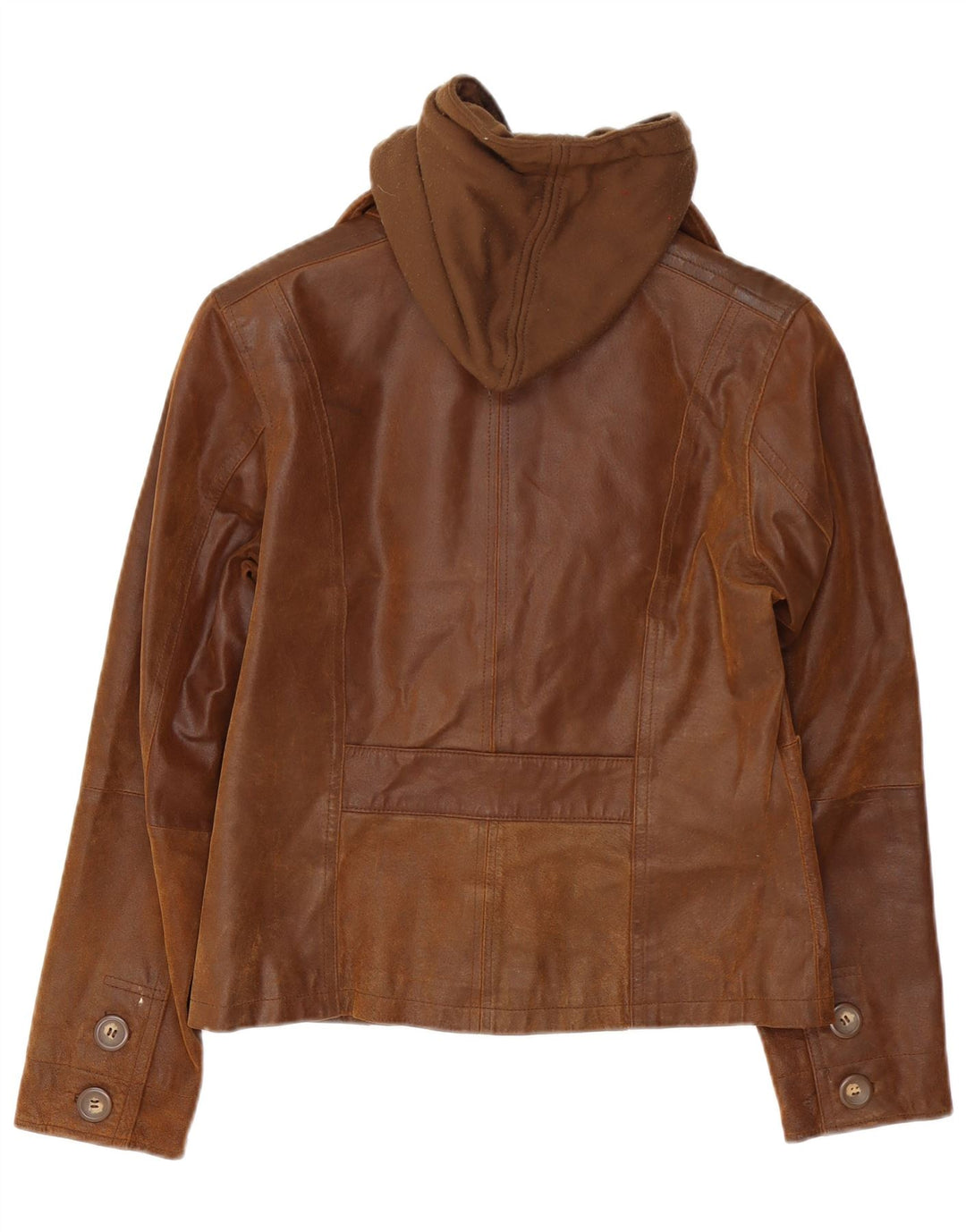 Rino & Pelle Damen Lederjacke mit Kapuze EU 38 Mittelbraun