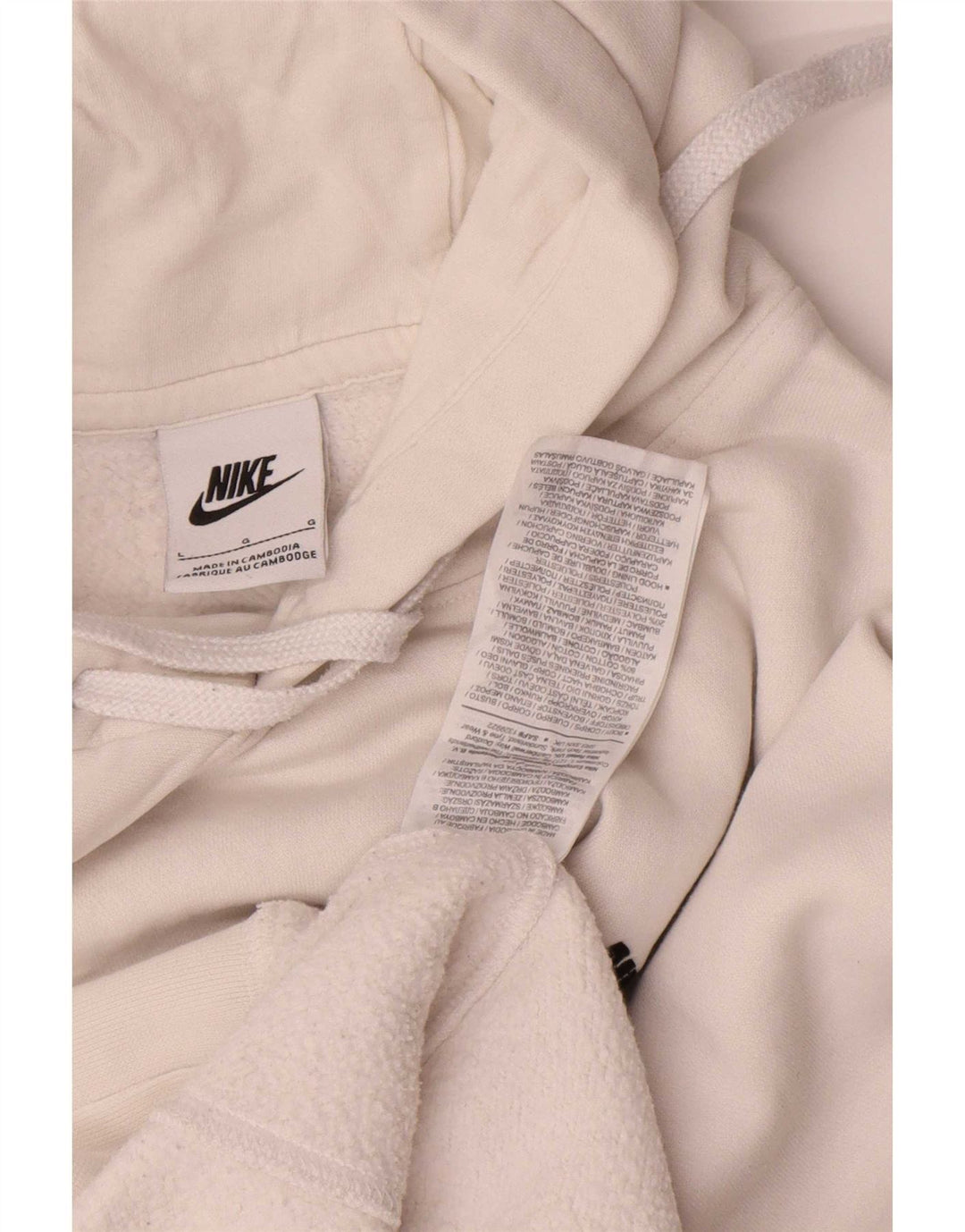 Felpa con cappuccio da uomo Nike Large in cotone bianco