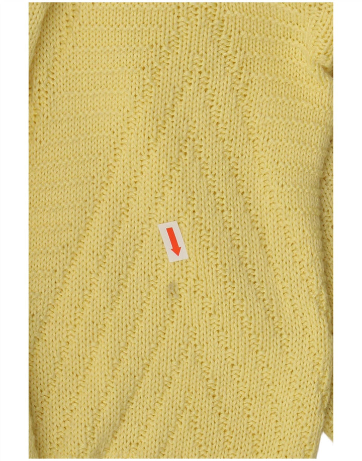 BRIAN SCOTT Mens V-Neck Jumper Sweater Size 48 2XL Yellow Argyle/Diamond