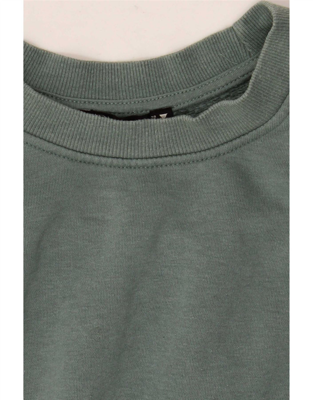 Zara Womens Crop Oversized Sweatshirt Jumper UK 14 Medium Green Cotton