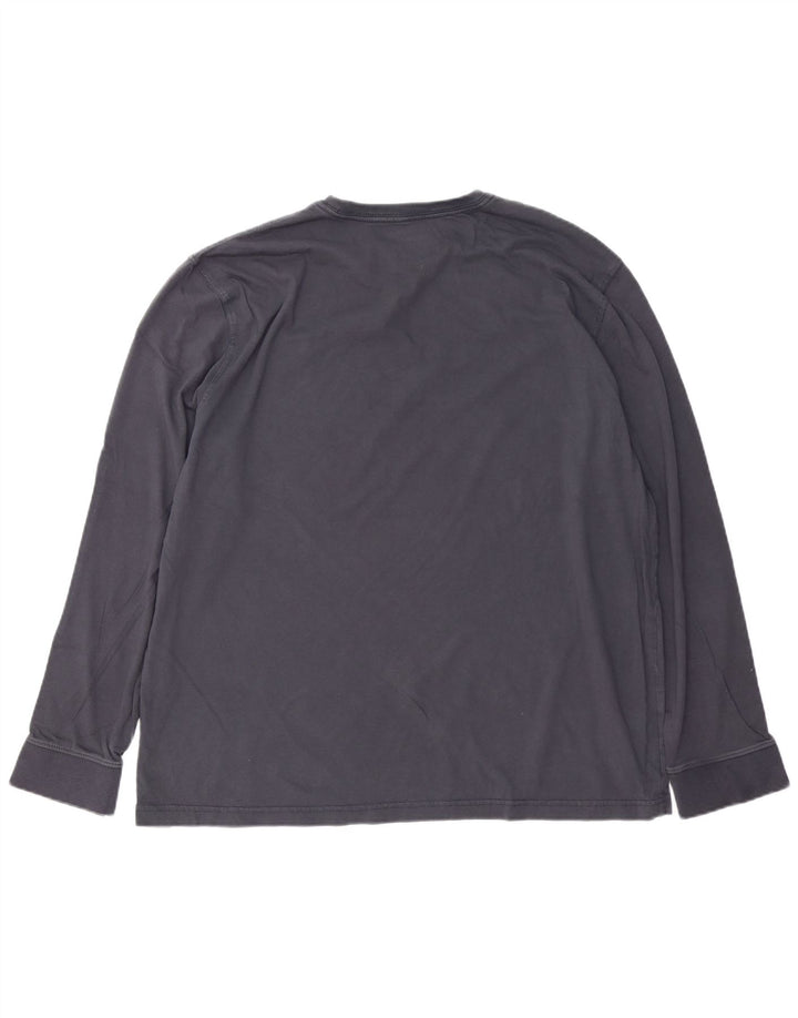 EDDIE BAUER Mens Top Long Sleeve XL Navy Blue Cotton