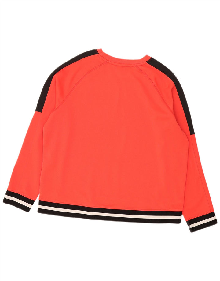 Dkny Womens Sweatshirt Jumper UK 16 Large Red Colourblock Polyester