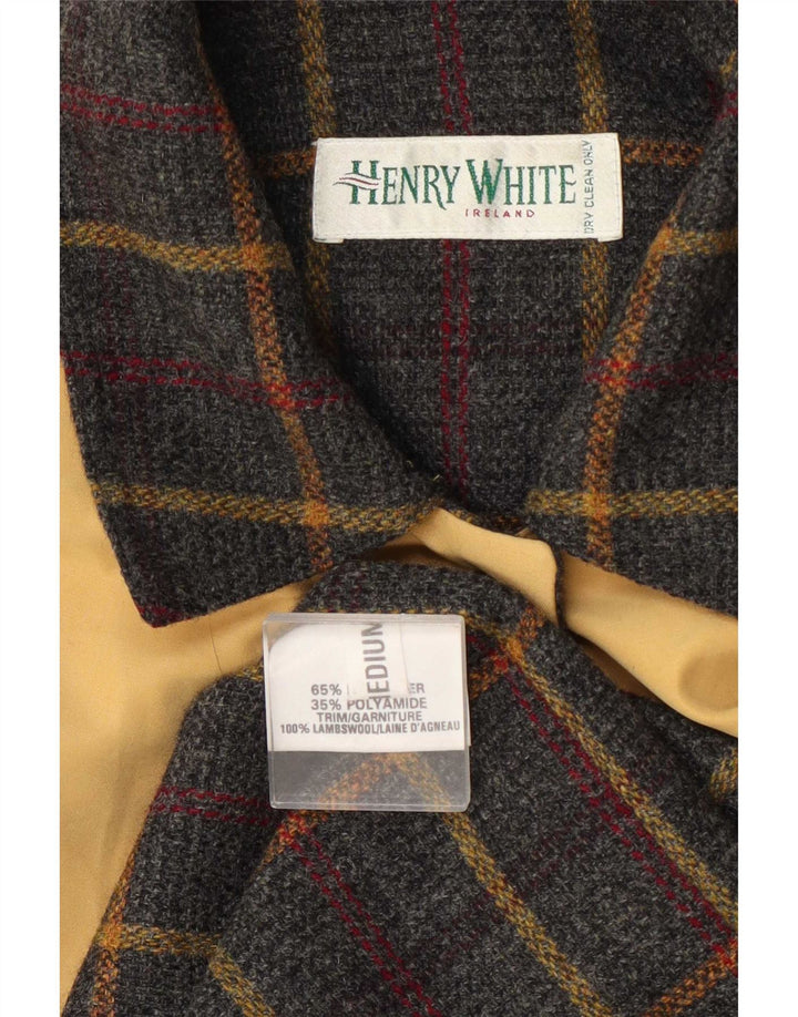 Henry White Γυναικείο Πανωφόρι UK 14 Medium Yellow Check Polyester