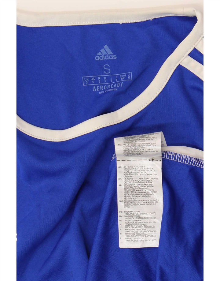 Adidas Mens Aeroready T-Shirt Top Small Blue Colourblock Polyester
