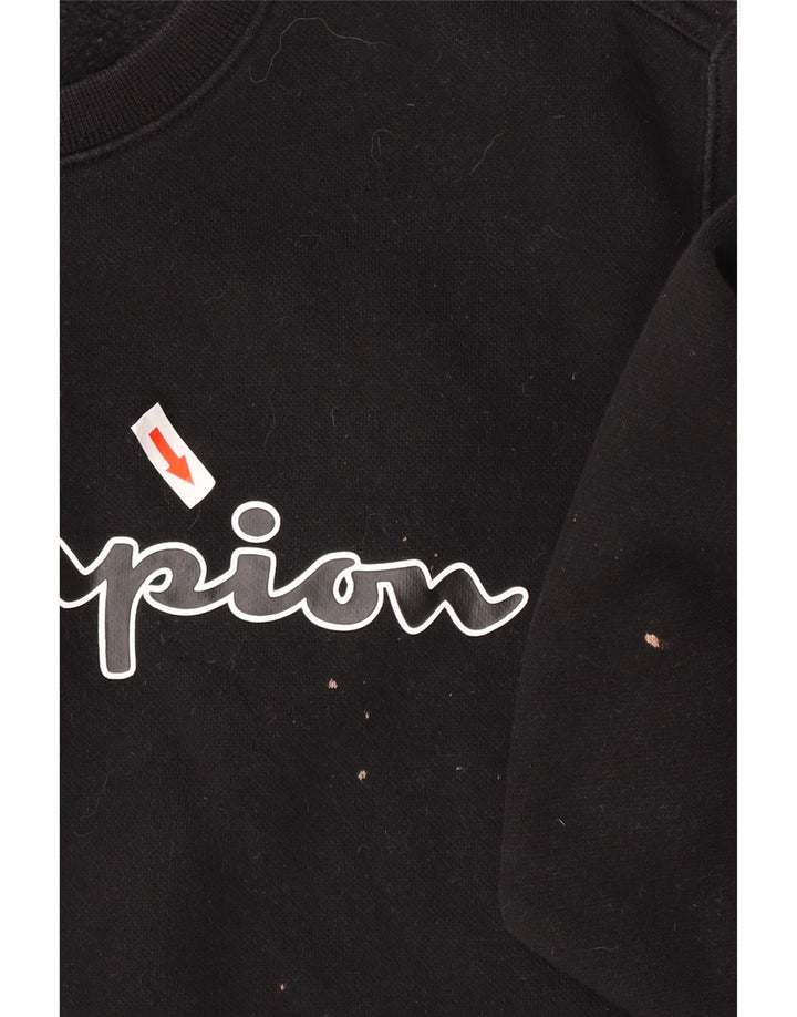 Champion Mens Graphic Sweatshirt Jumper XS Black Cotton