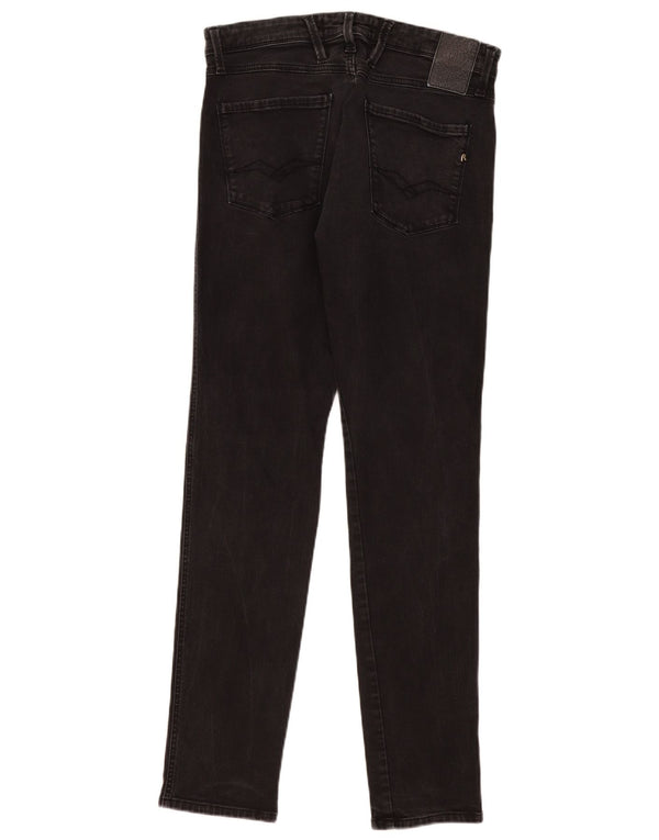 Replay Anbass Skinny Jeans pentru bărbați W32 L34, bumbac negru