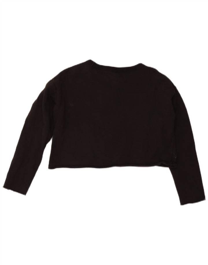 Champion Sweat-shirt oversize Crop Graphic pour femme UK 10 Petit Noir