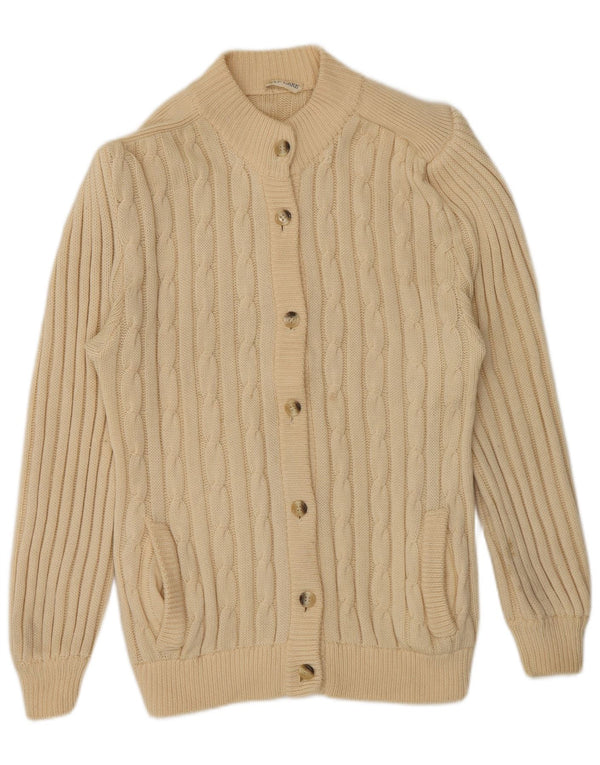 Maglione cardigan da donna Elle Erre UK 14 Large Beige Lana