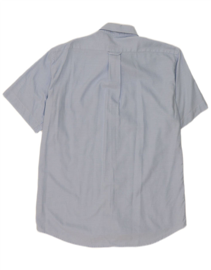 Camicia a maniche corte da uomo Lacoste taglia 40 in cotone blu medio