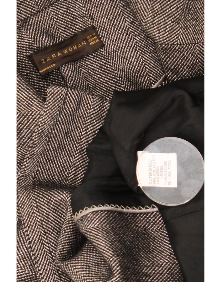 Zara Womens Pea Coat UK 12 Medium Grey Sildebenspolyester