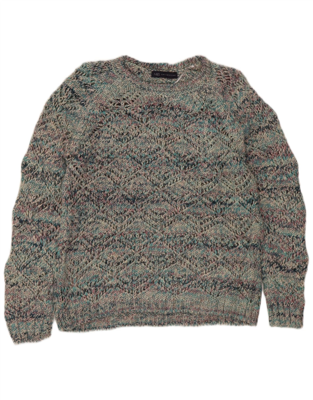 Marks & Spencer Womens Boat Neck Jumper Sweater UK 10 Small Multicoloured