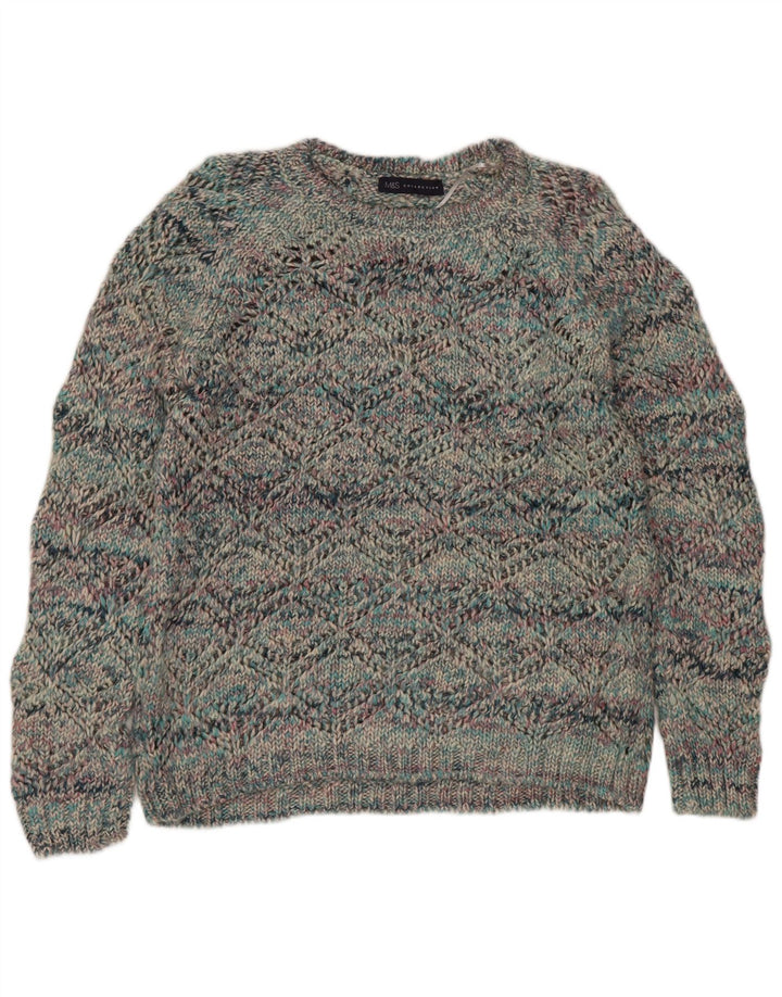 Marks & Spencer Womens Boat Neck Jumper Sweater UK 10 Small Multicoloured