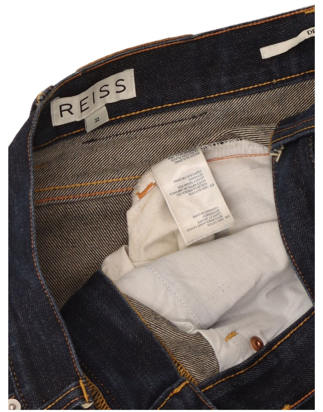 Reiss Womens Slim Jeans W32 L30 Navy Blue Cotton