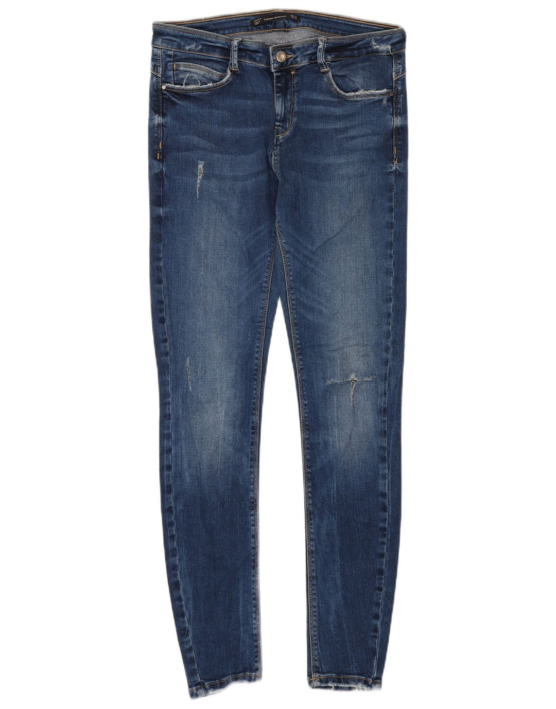 Zara Womens Distressed Skinny Jeans EU 40 Medium W30 L28 Blue