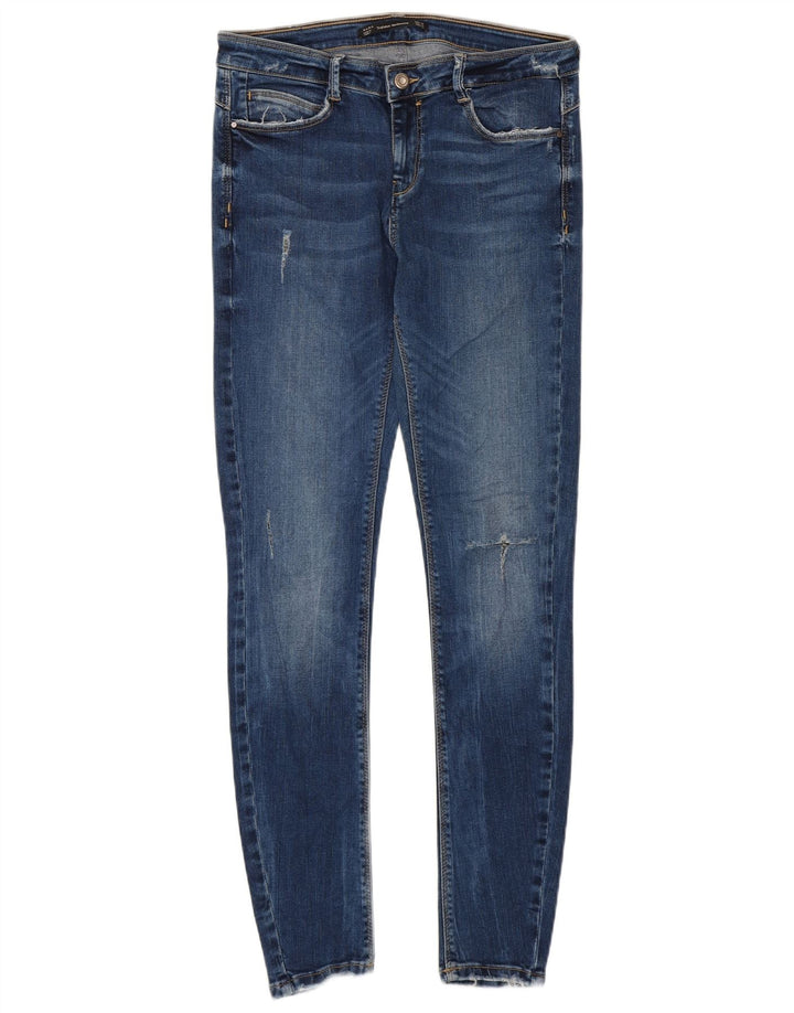 Zara Womens Distressed Skinny Jeans EU 40 Medium W30 L28 Blue
