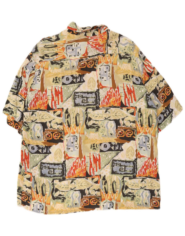C&A Chemise à Manches Courtes Homme Large Viscose Géométrique Multicolore