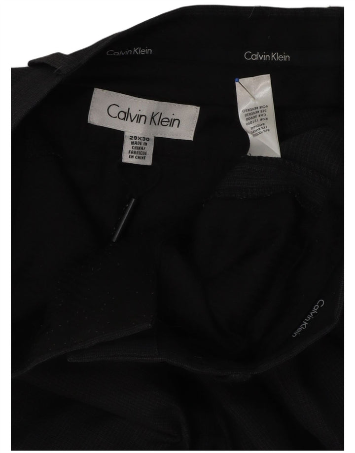 Calvin Klein Mens Straight Chino Trousers W29 L30 Black Polyester