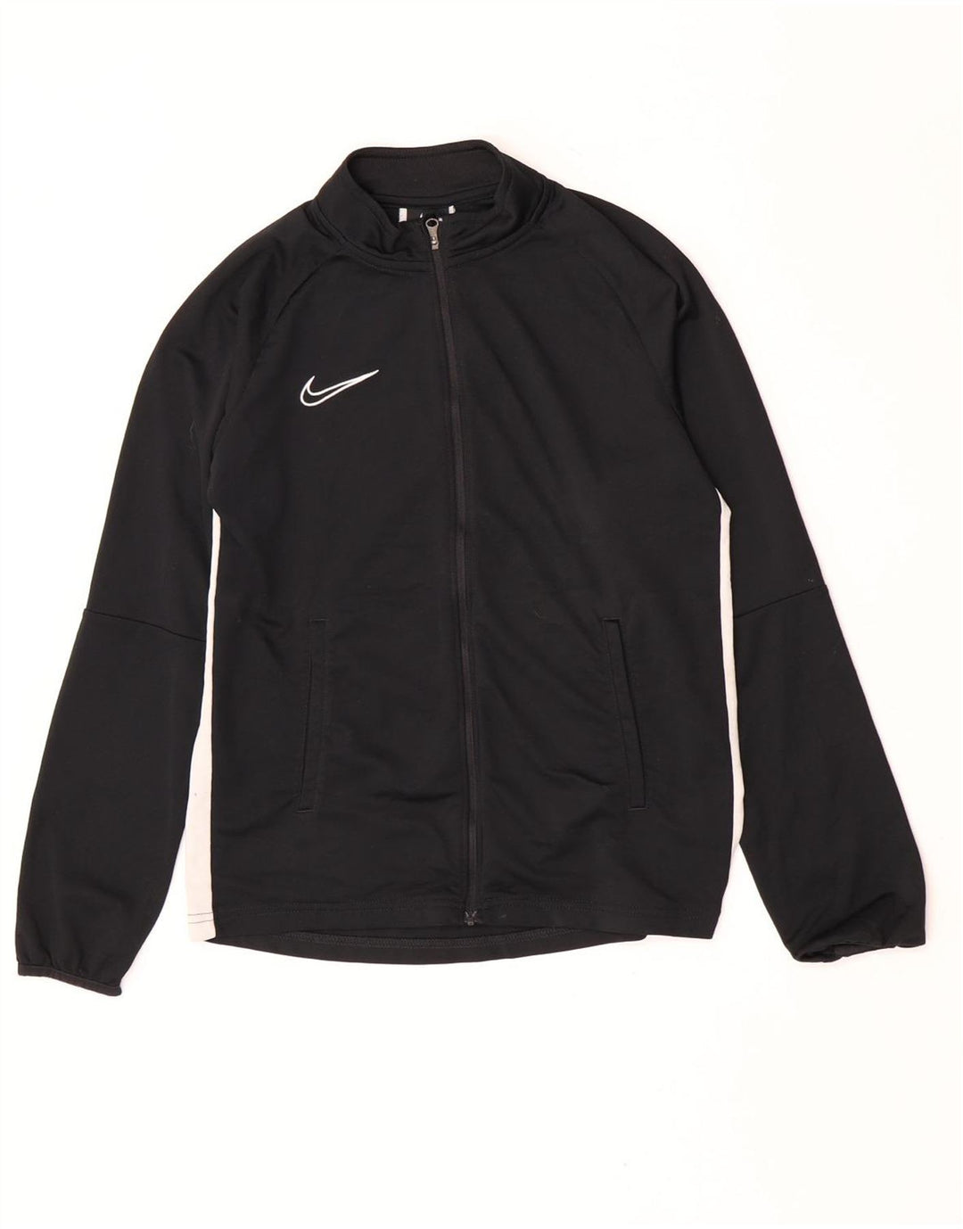 Nike Boys Tracksuit Top Jacket 13-14 Years XL Black Colourblock Polyester