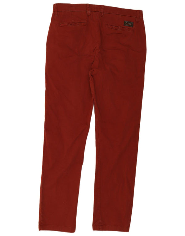 Ben Sherman Slim Chino-Hose für Herren, W34, L32, Burgunderrot, Baumwolle