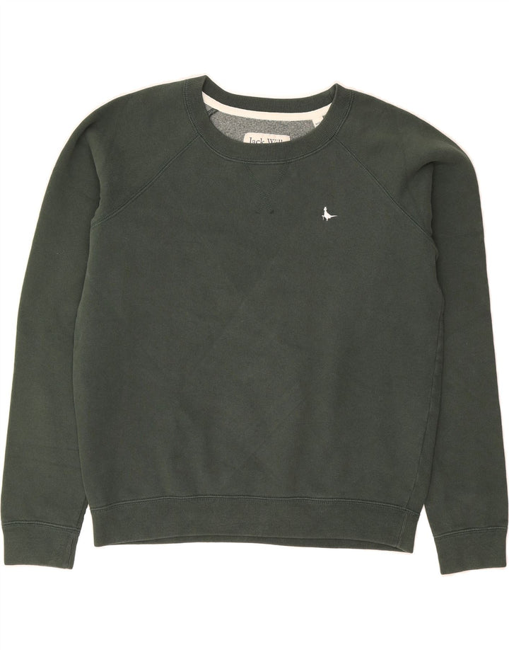 JACK WILLS Womens Oversized Sweatshirt Jumper UK 8 Small Green Cotton Vintage Jack Wills and Second-Hand Jack Wills from Messina Hembry 