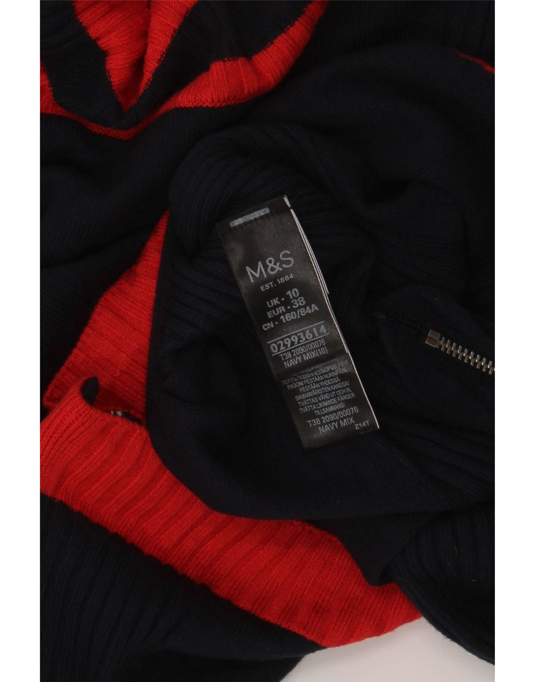 MARKS & SPENCER Womens Turtle Neck Jumper Sweater UK 10 Small  Navy Blue Vintage Marks & Spencer and Second-Hand Marks & Spencer from Messina Hembry 